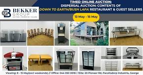 ONLINE DISPERSAL AUCTION: CONTENTS OF DOWN TO EARTH RESTAURANT / BUSH LAPA & GUEST SELLERS