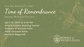 Time of Remembrance Spring Memorial Service