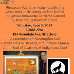 Indigenous Sharing Circle led by Christin Dennis  and Lunch Catered by The Howling Moon, Stratford