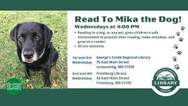 Read to Mika at Frostburg Library