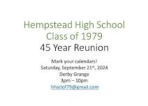 Hempstead Class of 1979 – 45 Year Reunion