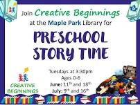 Preschool Story Time at the Maple Park Library!