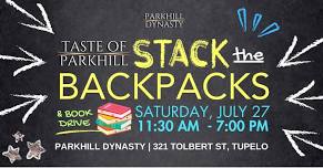 Taste of Parkhill STACK THE BACKBACKS & book drive