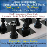 Chess Tournament - Open Adults & Youth, USCF Rated