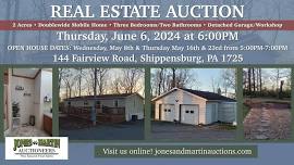 Public Real Estate Auction: 144 Fairview Road, Shippensburg, PA 17257!