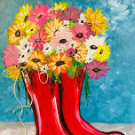 Paint and Sip - Red Boot Bouquet!