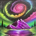 Spiral Galaxy Mountain Paint Night