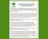 Public Notice – Board of Zoning Appeals