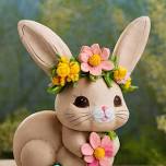 Easter Bunny Clay Sculpture