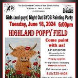 “Highland Poppy Field” Paint Night at 408 Fine Arts Factory, Peru