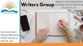 Writers Group, Meets Second and Fourth Tuesdays of the Month at 10:30 am ET