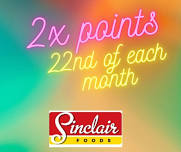 2x rewards points day!