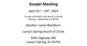 Gospel Meeting with Lance Blackburn