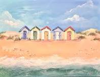 Pretty Huts All In a Row - Painting Party  BG