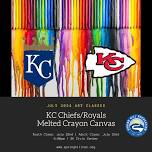 SHRC Adult Art Class - KC Chiefs/Royals Melted Crayon Canvas