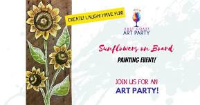 Art Party 0605 - Sunflower on Board - Art Party Studio, Charlottetown