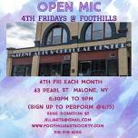 OPEN MIC NIGHT - 4TH FRIDAYS @ FOOTHILLS