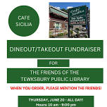 Dine In/Take Out fundraiser for Friends of the Tewksbury Public Library