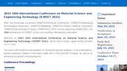 The 13th International Conference on Material Science and Engineering Technology (ICMSET 2024)