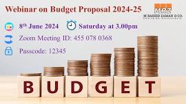 Webinar on Budget Proposal for 2024-2025