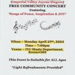 IVCs Community Choral Ensemble (Imperial Valley Joyous Singers) in FREE Community Concert