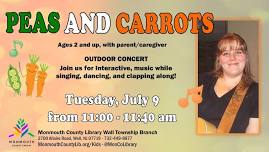 Peas and Carrots Outdoor Music Concert Ages 2 and Up