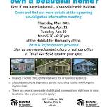 Habitat Homeownership Information Meetings 