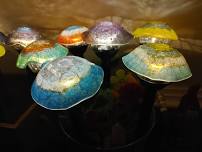 Fused Glass Solar Mushrooms