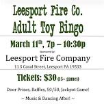 Leesport Fire Co Adult Toy Bingo