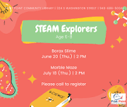 STEAM Explorers: Borax Slime -- Please Call to Register