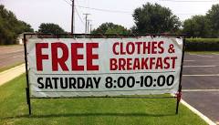 Free Breakfast & Clothes Giveaway