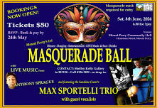 Mount Perry Arts Group Inc Presents a MASQUERADE BALL