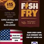 Flag day ceremony and fish fry.