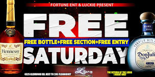 FREE BOTTLE & FREE SECTION SATURDAYS @THE LIBRA