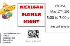 Fiesta Mexican Dinner Friday May 17th, 5-7pm