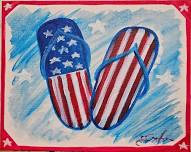 Paint & Smile - Patriotic Flip Flops