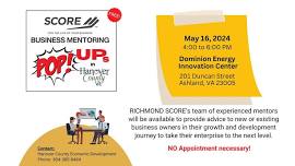 Business Mentoring Pop-Up Sessions with SCORE Richmond Mentors