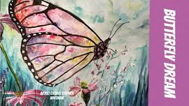 Pretty Dragonfly Watercolor- Youth ages 5+