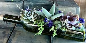 Succulent Wine Bottle Arrangement