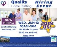 Quality Home Staffing Hiring Event @ NCWorks Craven