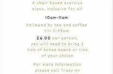 The Baked Bean Seated Exercise Class in Cowes every Friday 10am