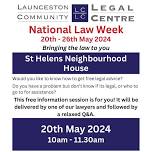 BRINGING THE LAW TO YOU - St Helens NEIGHBOURHOOD HOUSE