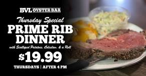 Prime Rib Thursdays at Brooksville Oyster  Bar (Bob's)