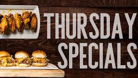 Thursday Daily Specials: Wings, Sliders,