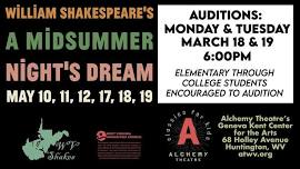 ALCHEMY AUDITIONS - A Midsummer Night's Dream - Dir. by Stephen Vance - Mon. 3/18 & Tues 3/19 - 6PM