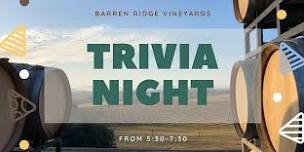  Barren Ridge Vineyards Trivia Night! 