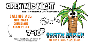 OPEN MIC NIGHT @ South Beach Brewing Company!