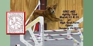 GFKC AKC Agility Trial March 23&24, 2024 Open January 24, 2024