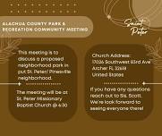 Alachua County Park & Recreation Community Public Metting