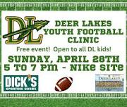 FREE Deer Lakes Youth Football Clinic - OPEN TO ALL DL KIDS!